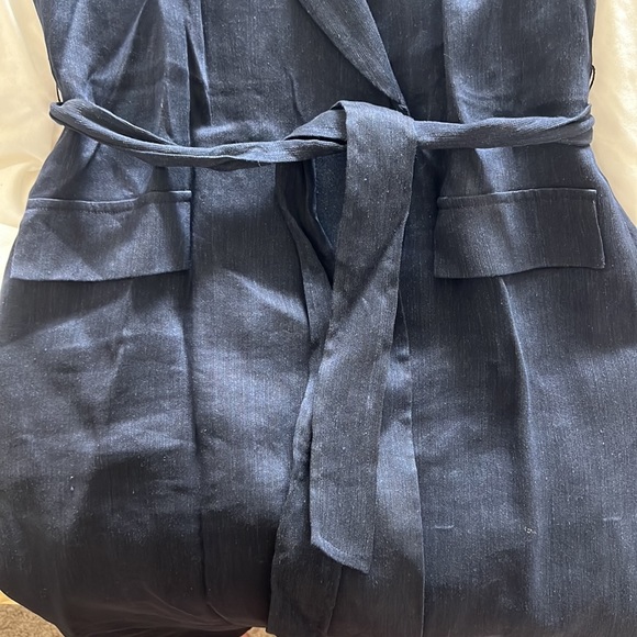 Classiques Entier Faux Wrap Linen Blend Dress - Size 8 - Picture 7 of 8